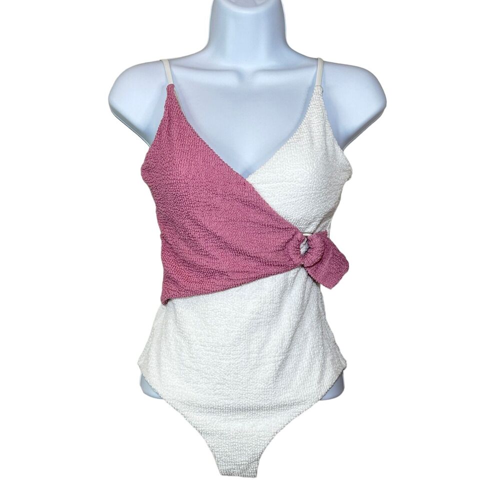 Onia Lila Surplus Colorblock One Piece Swimsuit Pink White Women XS NWOT